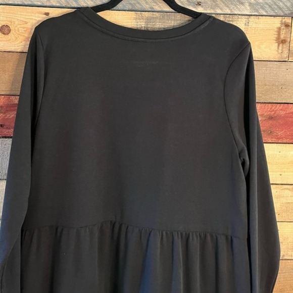 Time and Tru Black‎ Tiered Long Sleeve Dress Size Small - Picture 11 of 13